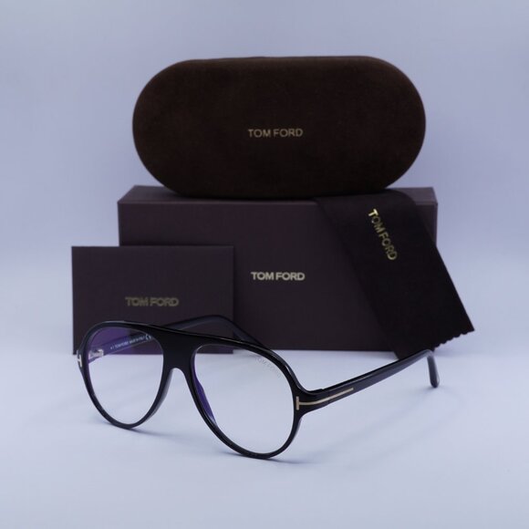 Tom Ford FT5012-B 001 Aviator Eyeglasses 53mm - Black/Blue Light Block - Picture 5 of 10